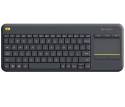 Logitech K400 Plus Wireless Touch Klawiatura, Wireless, Klawiatura layout QWERTY, USB port, Black, Dutch, 380 g