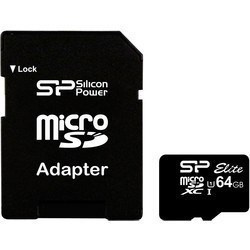 Silicon Power Elite UHS-I 64 GB, MicroSDXC, Flash memory class 10, SD adapter