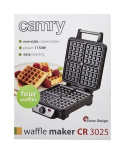 Waffle maker Camry CR 3025 Black/Stainless steel, 1150 W, Belgium, Number of waffles 4