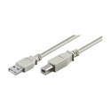 ACC USB 2.0 connection cable USB A male, USB B male, 5 m, Grey