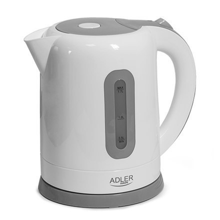 Adler czajnik AD 1234 Standard, Plastic, Biały, 2200 W, 1,7 L, 360° rotational base