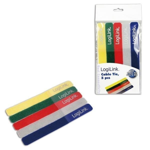 Cable Strap, 180*20mm, 5pcs, 5 colors Logilink Cable Strap, 180*20mm, 5pcs, 5 colors Logilink