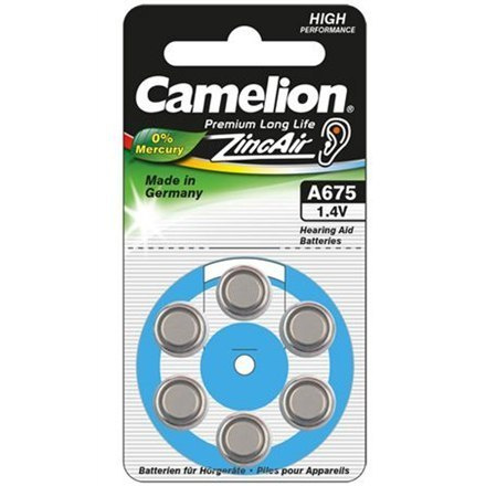 Baterie Camelion A675/DA675/ZL675, Zinc air cells, 6 pc(s)