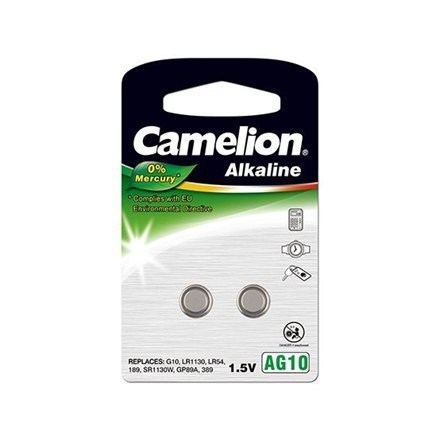 Baterie Camelion AG10/LR54/LR1131/389, Alkaline Buttoncell, 2 pc(s)