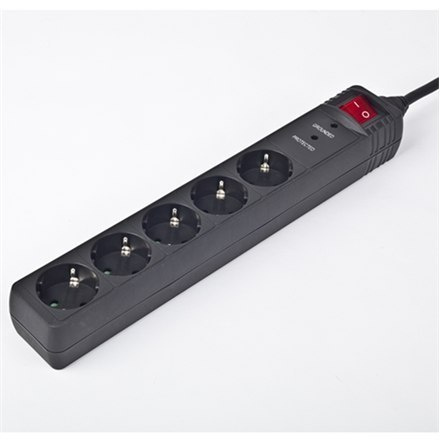 EnerGenie Surge Protector SPG5-C-10/ 3 m/ 5 Sockets/ Black