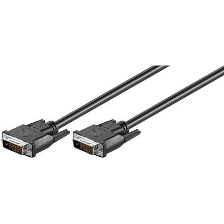 Goobay DVI-D FullHD cable Dual Link, nickel plated DVI cable, Black, 1.8 m