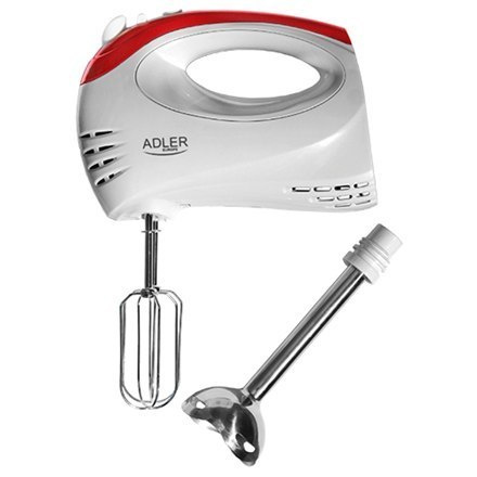 Hand Mixer Adler AD 4212 Biały, Hand Mixer, 300 W, Number of speeds 5, Shaft material Stainless steel