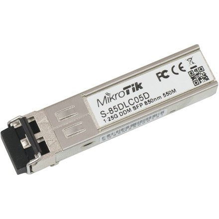 MikroTik 1.25G SFP transceiver with a 850nm Dual LC connector S-85DLC05D 550 m