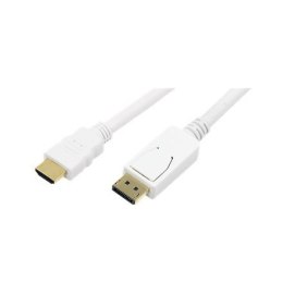 Logilink CV0055 DisplayPort cable, DP to HDMI, white, 2m