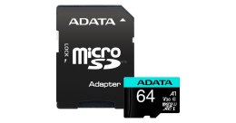 ADATA Premier Pro UHS-I U3 V30S 64 GB, MicroSDXC, Flash memory class 10, Adapter