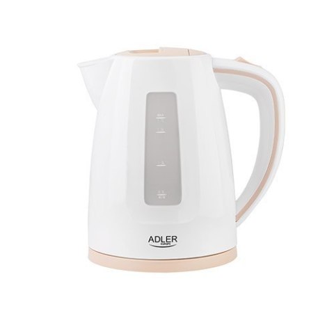 Adler Kettle AD 1264 Standard, 2200 W, 1.7 L, Plastic, White, 360° rotational base