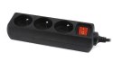 EnerGenie EG-PSU3F-01 UPS power strip, 3 FR sockets, 10 A, C14 plug, 0.6 m cable, black EnerGenie 0.6 m