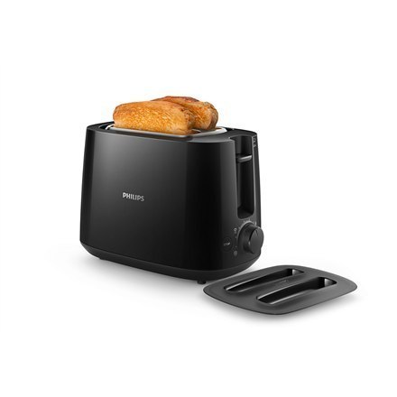 Toster Philips Daily collection toaster HD2582/90 Black, Plastic, 900 W, Number of slots 2, Number of power levels 8