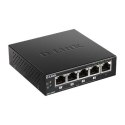 D-Link Switch DGS-1005P Unmanaged, Desktop, 1 Gbps (RJ-45) ports quantity 5, PoE ports quantity 4, Power supply type External