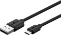 Goobay Micro USB charging and sync cable 46800 Black, USB 2.0 micro male (type B), USB 2.0 male (type A)