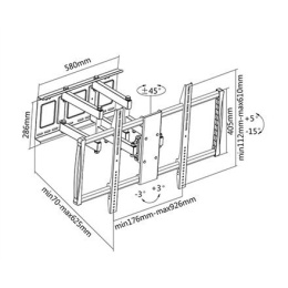 Sunne Wall Mount, 60-100-EA, Maximum weight (capacity) 80 kg, Black