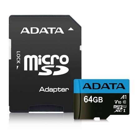 ADATA Premier UHS-I 64 GB, MicroSDXC, Flash memory class 10, Adapter