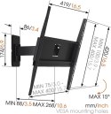 Vogels Wall mount, MA3030-A1, Full motion, 32-55 ", Maximum weight (capacity) 25 kg, VESA 100-400 mm, Black