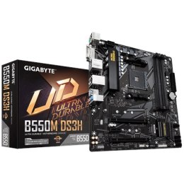 Gigabyte B550M DS3H 1.0 Processor family AMD, Processor socket AM4, DDR4 DIMM, Memory slots 4, Number of SATA connectors 4 x SAT