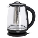 Camry Kettle CR 1290 Standard, 2200 W, 2 L, Plastic/glass, Black/Transparent, 360° rotational base