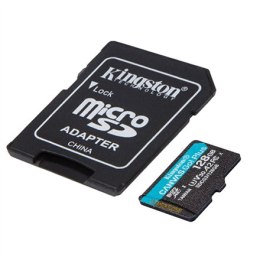 Kingston microSD Canvas Go! Plus 128 GB, MicroSD, Flash memory class 10, SD Adapter