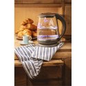 Adler Kettle AD 1286 Standard, 2200 W, 2 L, Plastic/ glass, Grey/ transparent, 360° rotational base