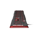 Genesis Rhod 420 Gaming keyboard, US, Wired, Red/Black