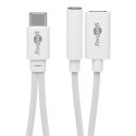 Goobay 39944 Audio adapter cable with additional charging connection (for Huawei), white