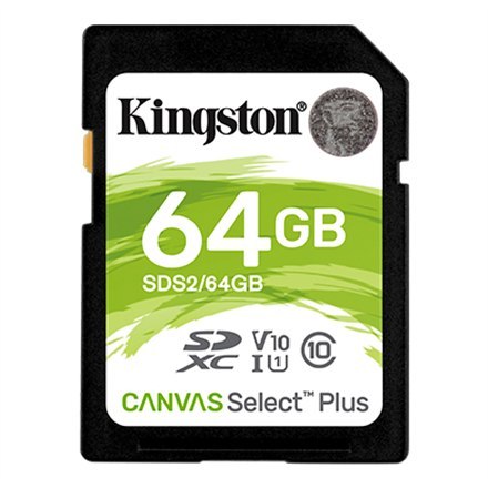 Kingston Canvas Select Plus UHS-I 64 GB, SDXC, Flash memory class 10