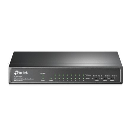 TP-LINK Switch TL-SF1009P Unmanaged, Desktop, 10/100 Mbps (RJ-45) ports quantity 9, PoE+ ports quantity 8