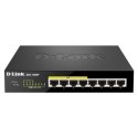 D-Link Switch DGS-1008P Unmanaged, Desktop, 1 Gbps (RJ-45) ports quantity 8, Power supply type External