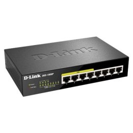 D-Link Switch DGS-1008P Unmanaged, Desktop, 1 Gbps (RJ-45) ports quantity 8, Power supply type External