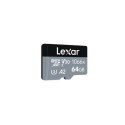 Lexar Professional 1066x UHS-I MicroSDXC, 64 GB, Flash memory class 10, Black/Gray, 120 MB/s, 160 MB/s