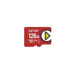 Lexar UHS-I MicroSDXC, 128 GB, Flash memory class 10, Red, A1, V10, U1, 150 MB/s