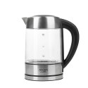 Adler Kettle AD 1247 NEW With electronic control, 1850 - 2200 W, 1.7 L, Stainless steel, glass, Stainless steel/Transparent, 360