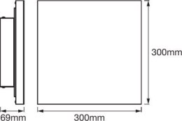 Ledvance SMART+ WiFi Planon Frameless Square RGBW 20W 110° 3000-6500K 300x300mm, White