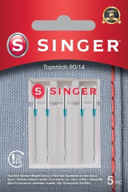 Singer Topstitch Needle 90/14 5PK Metalic Thread