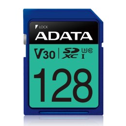 ADATA Premier Pro UHS-I SDXC, 128 GB, Flash memory class 10, U3, V30, 85 MB/s, 100 MB/s