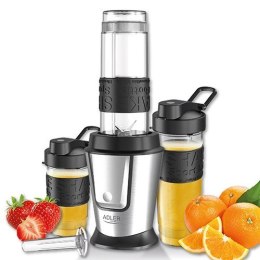 Adler Blender AD 4081 Tabletop, 800 W, Jar material BPA Free Plastic, Jar capacity 0.57 and 0.4 L, Ice crushing, Black/Stainless