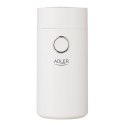 Adler Coffee grinder AD4446wg 150 W, Coffee beans capacity 75 g, Lid safety switch, White