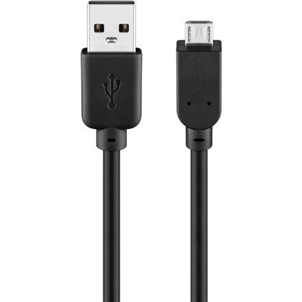 ACC USB 2.0 connection cable, USB A - Micro USB B: Micro USB A male, USB A male, 1 m, Black