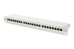 Digitus Patch Panel DN-91624S White, 48.2 x 4.4 x 10.9 cm, Category: CAT 6; Ports: 24 x RJ45; Retention strength: 7.7 kg; Insert