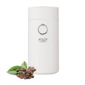 Adler Coffee Mill AD 4446ws 150 W, Coffee beans capacity 75 g, White