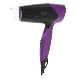 Adler Hair Dryer AD 2260 1600 W, Number of temperature settings 2, Black/Purple