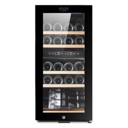 Adler Wine Cooler AD 8080 Energy efficiency class G, Free standing, Bottles capacity 24, Cooling type Compressor, Black