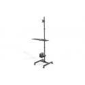 Digitus Mobile workstation with individual height adjustment 	DA-90374, 17-32 ", Monitor Mount, PC Holder, Black