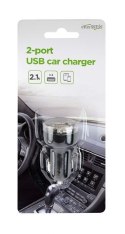 EnerGenie 2-port USB car charger EG-U2C2A-CAR-02 Black, 2.1 A