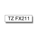 Brother TZe-FX211 Flexible ID Laminated Tape Black on Biały, TZe, 0.6 cm, 8 m