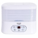 Adler Food Dehydrator AD 6658 Power 230 W, Number of trays 5, Temperature control, Integrated timer, White