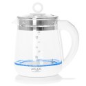 Adler Kettle AD 1299 Electric, 2200 W, 1.5 L, Glass/Stainless steel, 360° rotational base, White